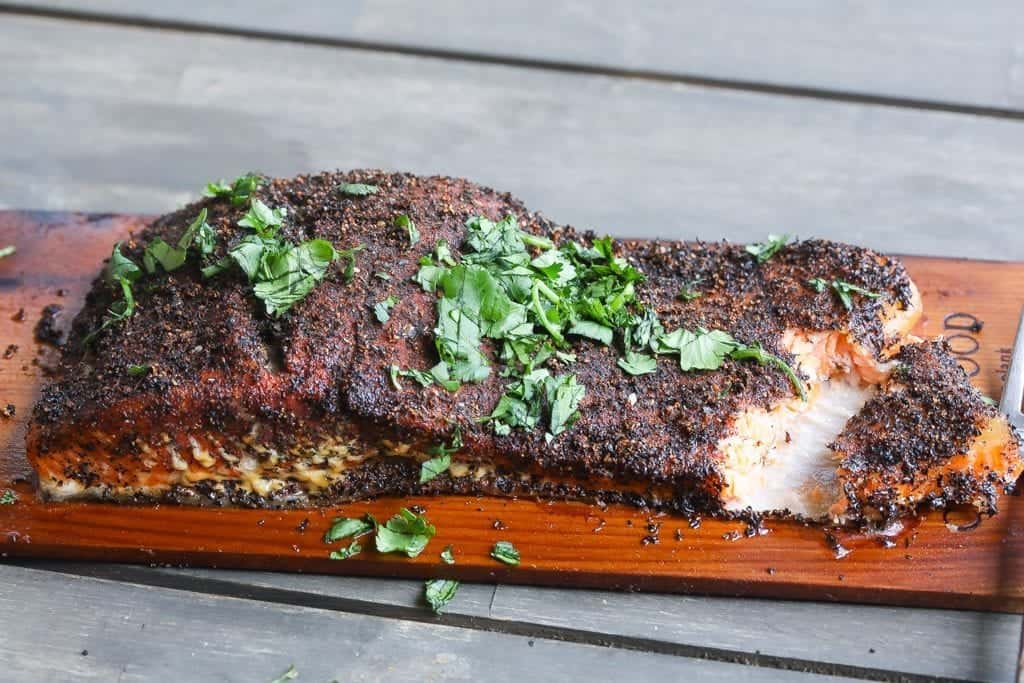 lapsang tea rubbed cedar plank salmon