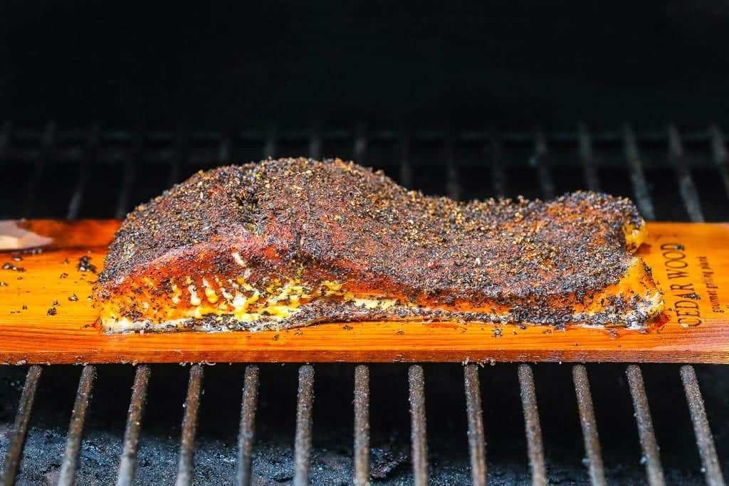 lapsang tea rubbed cedar plank grilled salmon