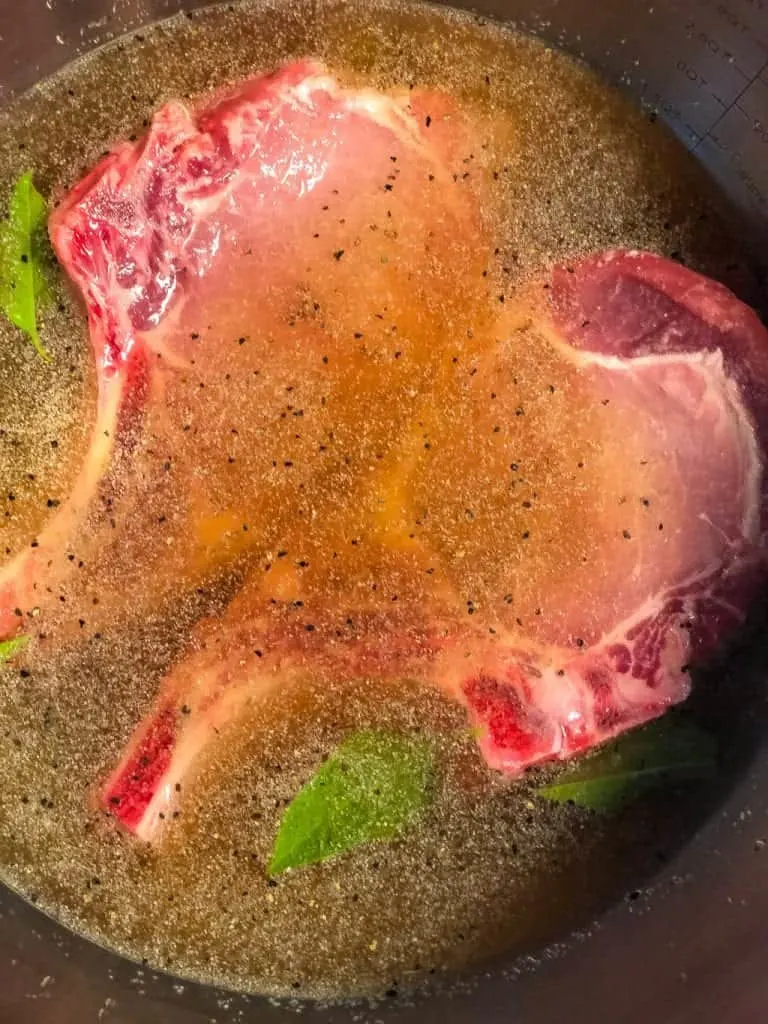 pork chops in a brine
