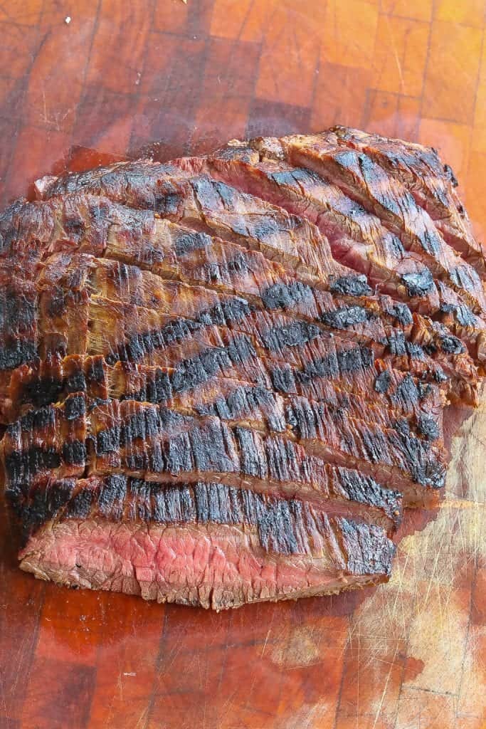 grilled flank steak sliced