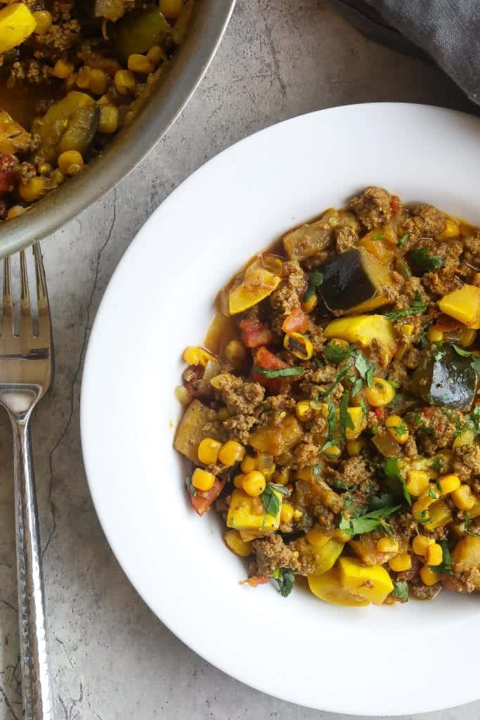 bowl of beef goulash