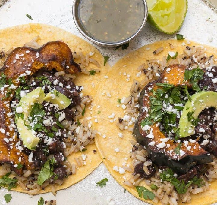 acorn squash tacos on a plate
