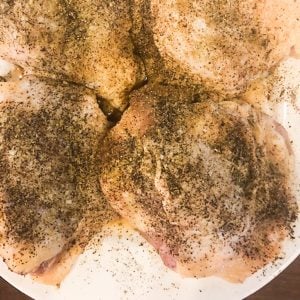 chicken thighs seasoned