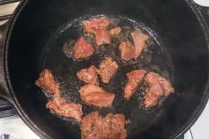 beef browning in skillet