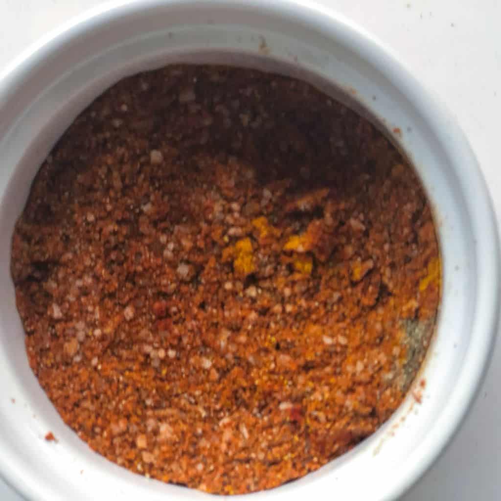 white bowl of spice mix
