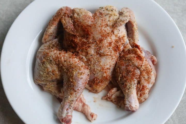spatchcock cornish hen with seasoning