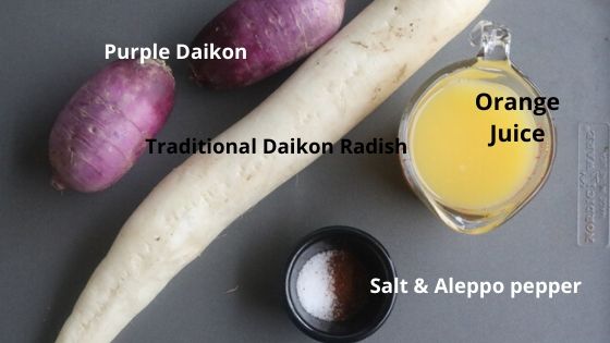 braised daikon ingredients