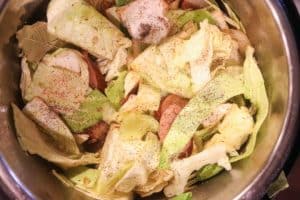cabbage cooking in pot