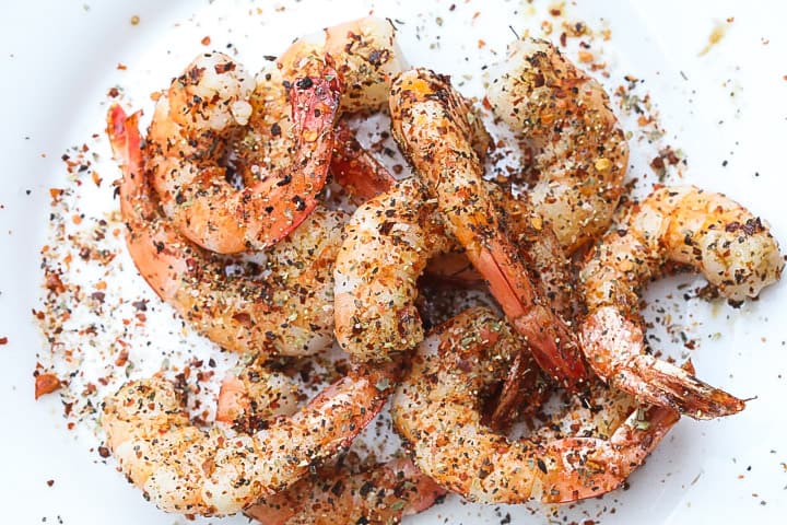 grilled shrimp topped with spices