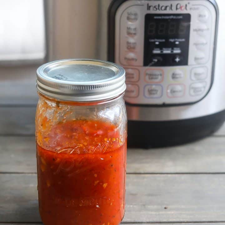 instant pot pasta sauce in a jar