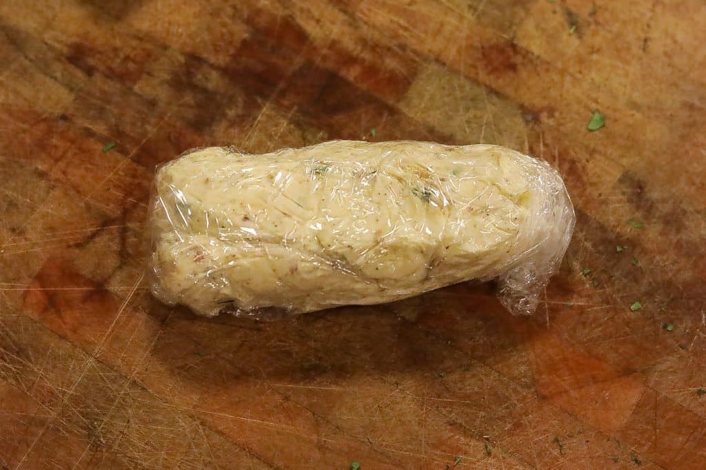 log of butter wrapped in plastic
