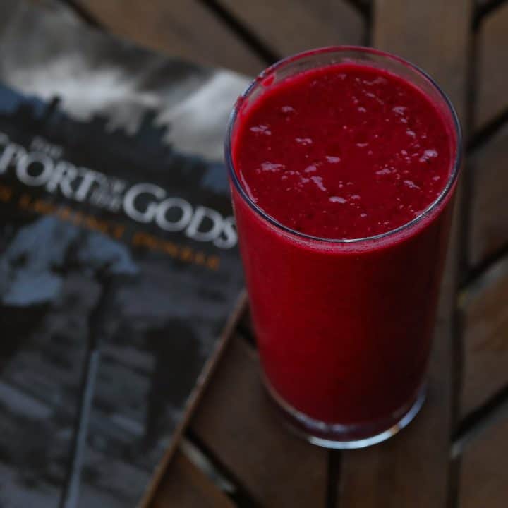 Raspberry smoothie on a table