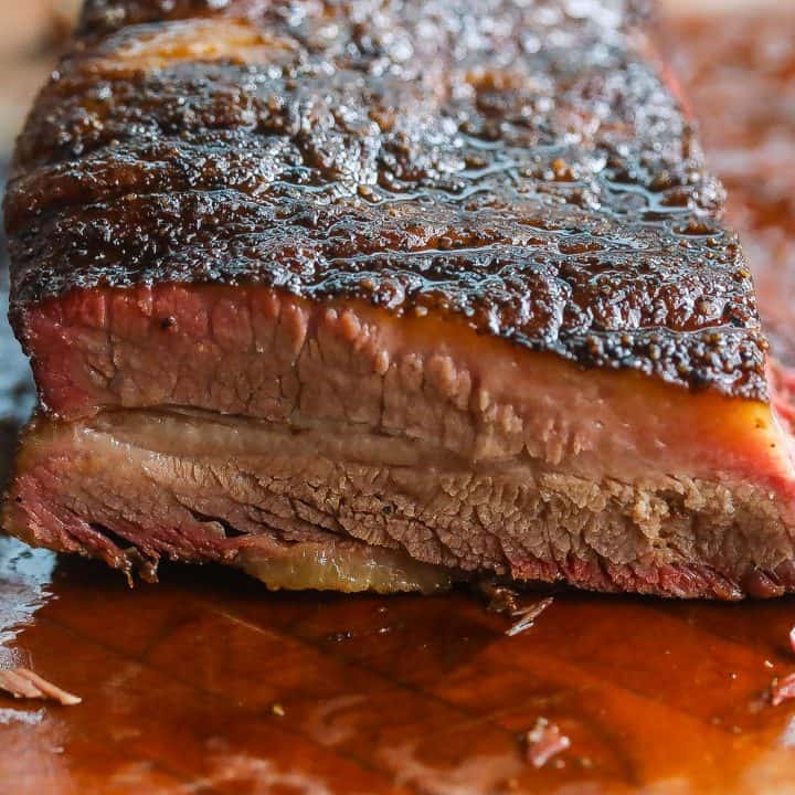 brisket on a cutting board