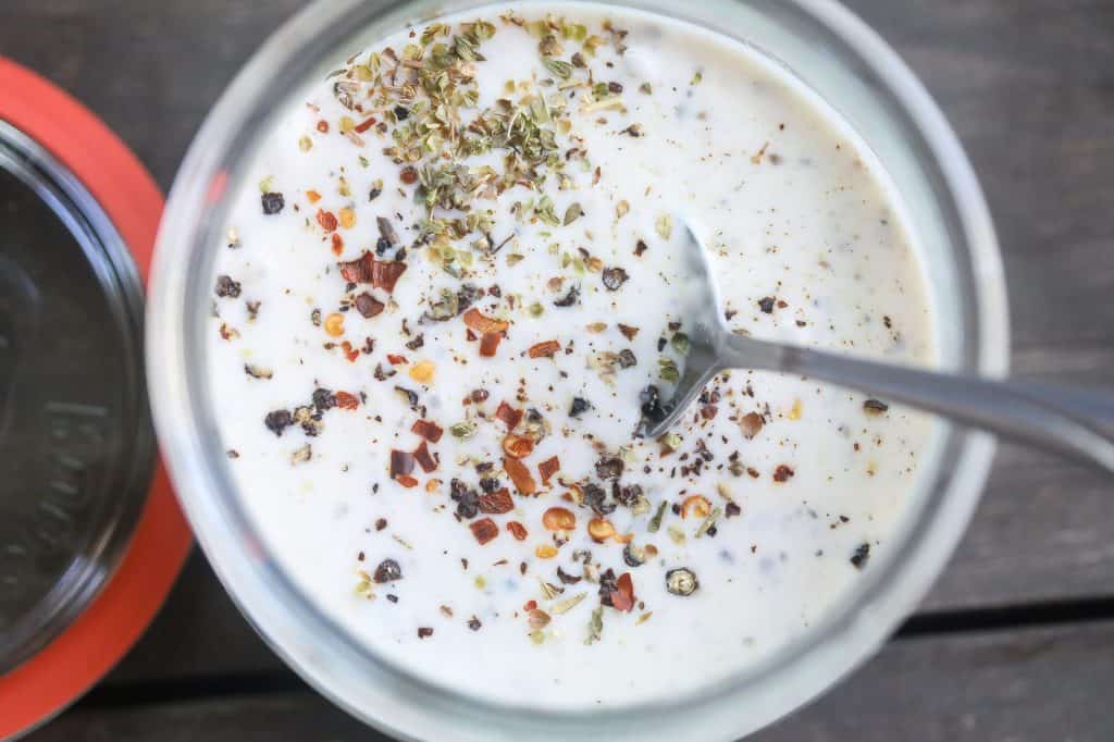 ranch salad dressing in a bowl