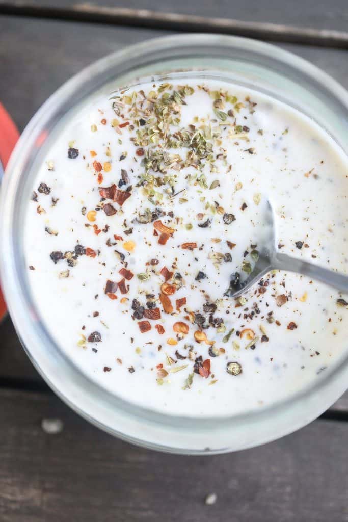 ranch salad dressing in a bowl