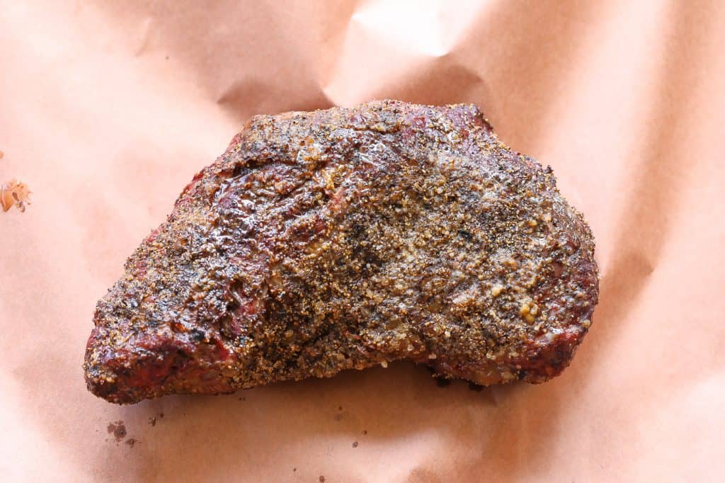 tri tip steak sitting on butcher wrapping paper