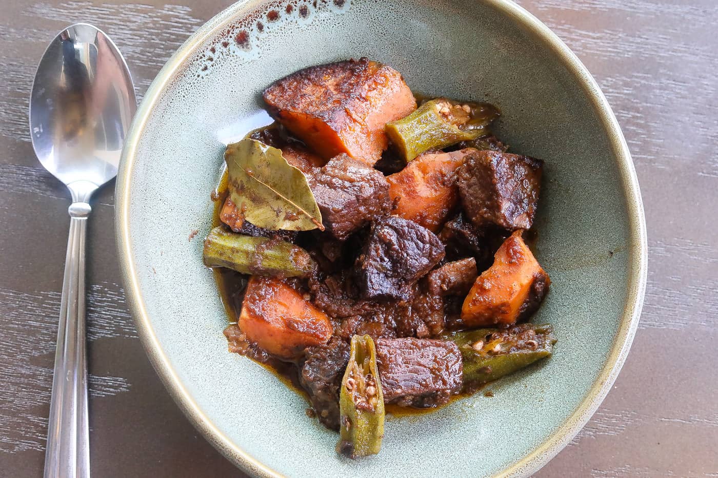 Dutch Oven Southern Beef Stew with Sweet Potatoes - Food Fidelity