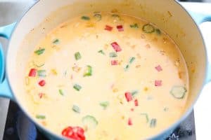 callaloo stew base in pot