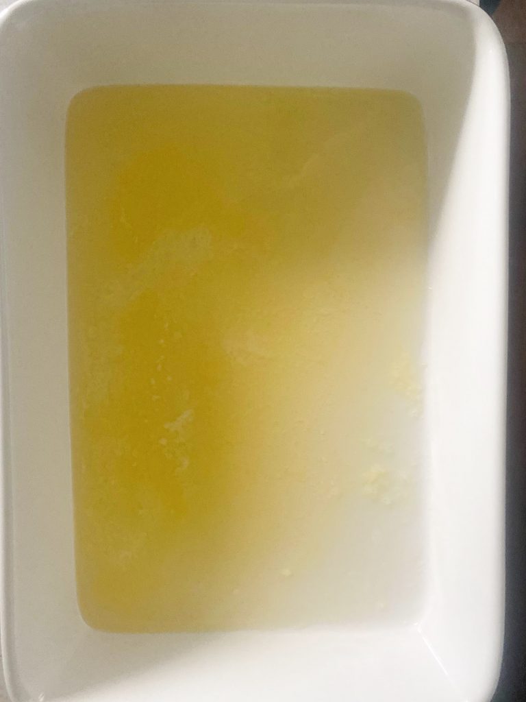 pan of melted butter