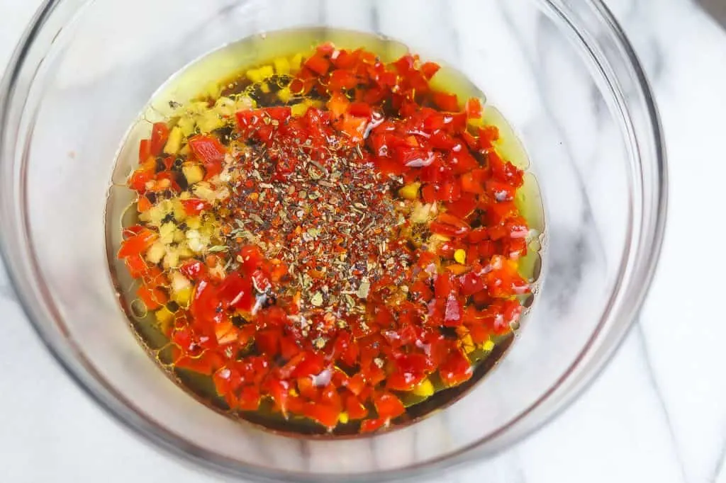 sauce in a glass bowl
