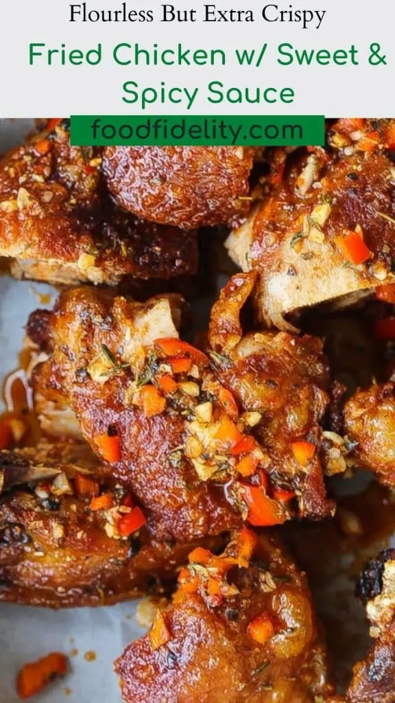 fried chicken topped with sauce