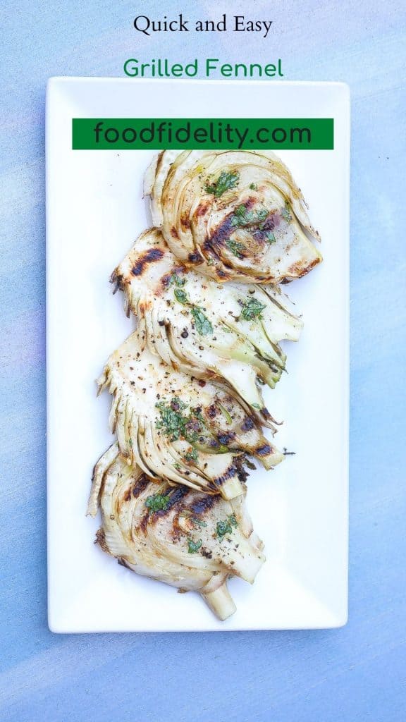 grilled fennel on a white plate