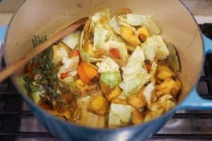 stew ingredients in a pot