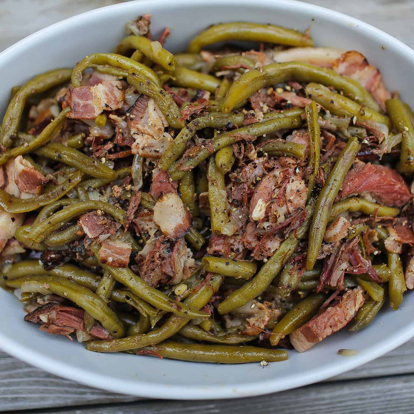 Slow Cooker Southern Green Beans with Tomatoes - Plain Chicken