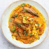brazilian fish stew (moqueca baiana) in a bowl