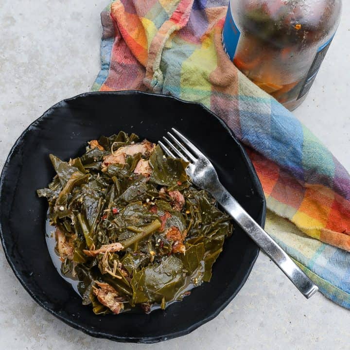 collard greens with smoked turkey in a bowl