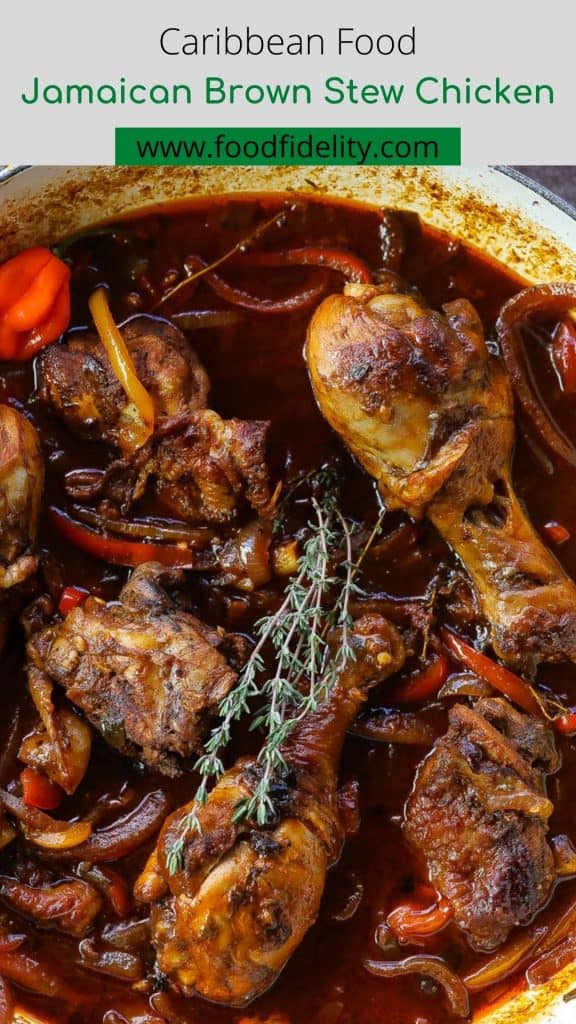 brown stewed chicken in white pan