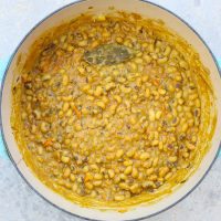 blackeyed pea curry in large pot