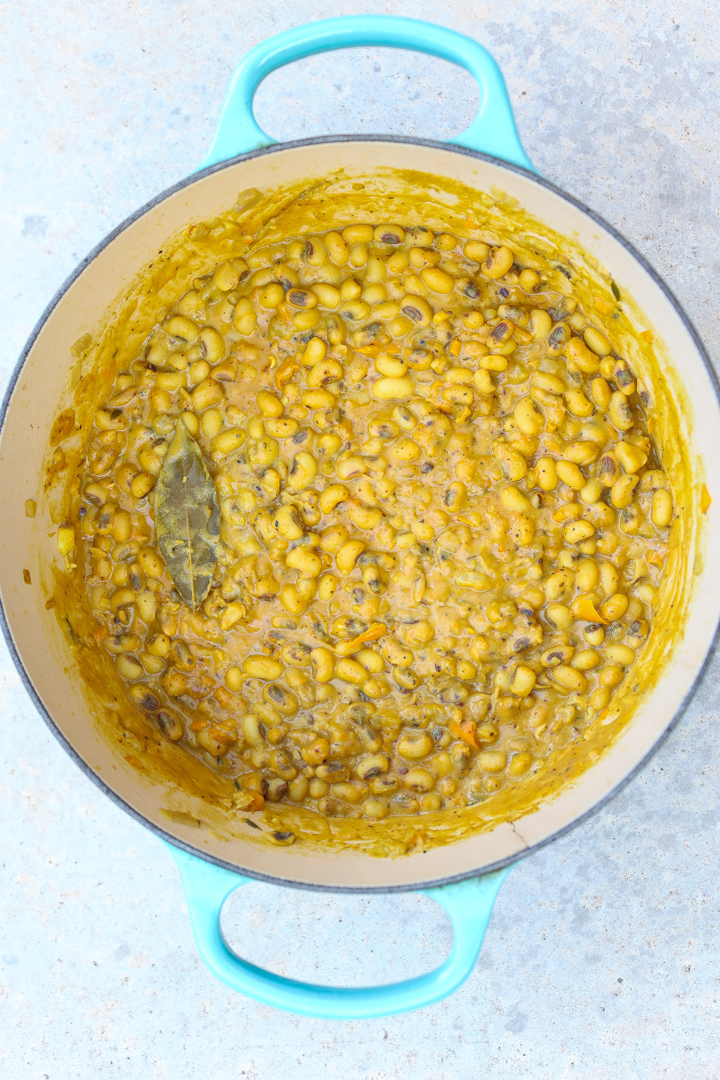 blackeyed pea curry in large pot