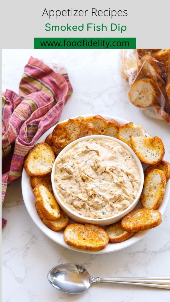 smoked fish dip with bruschetta