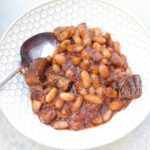 pork and beans in large pot