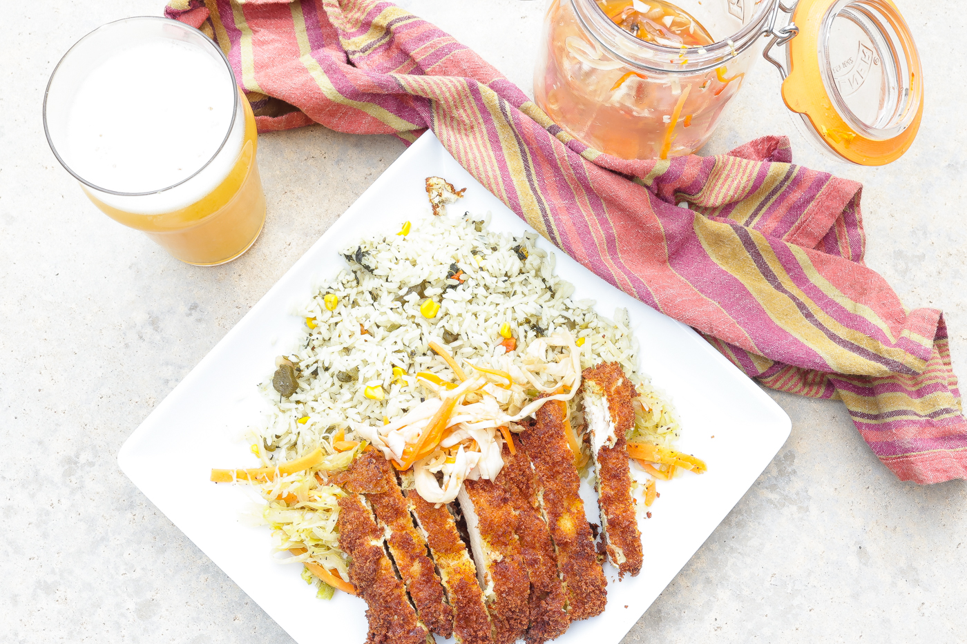 fried chicken katsu on white plate