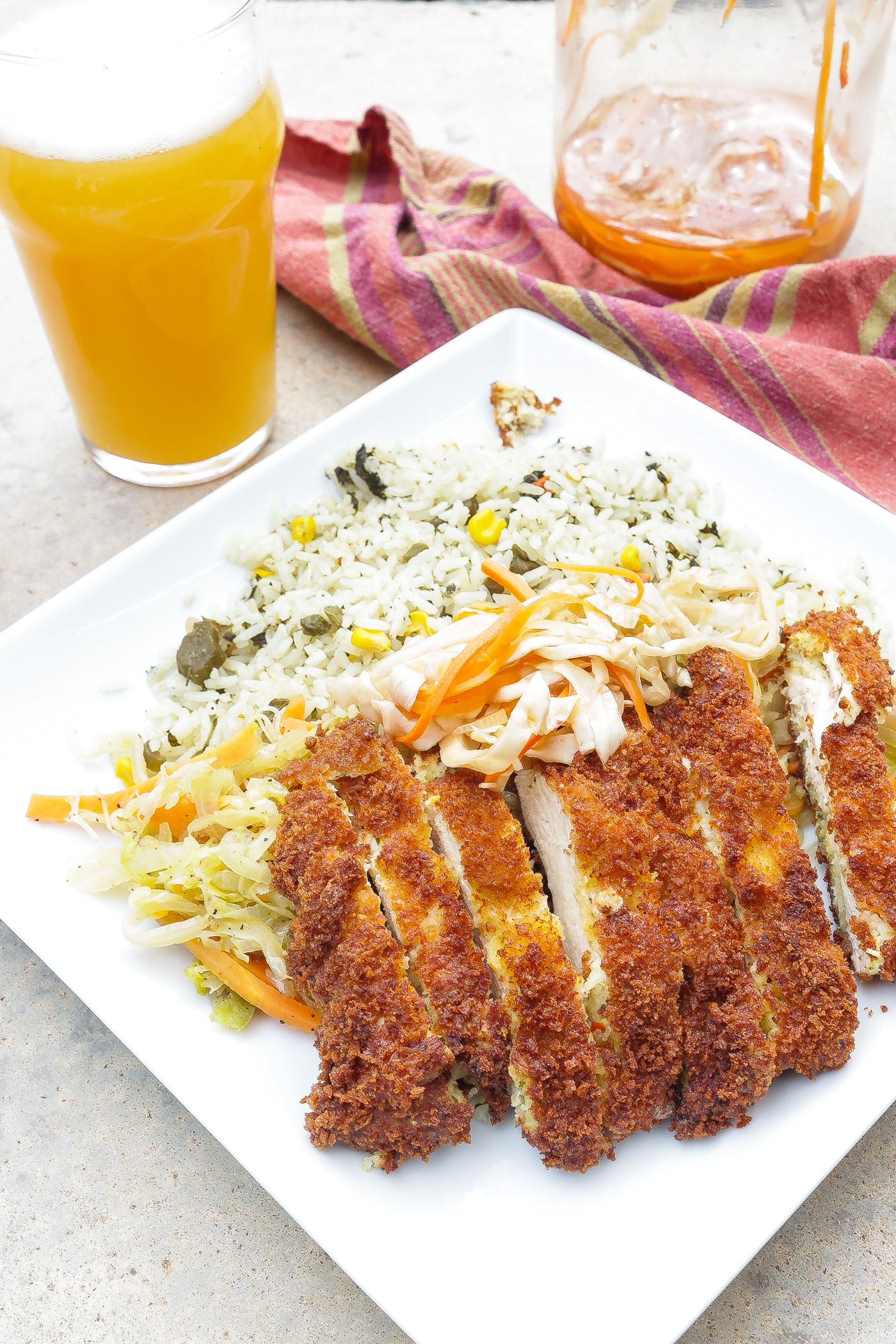 fried chicken katsu on white plate