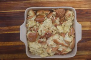 bread pudding in pan