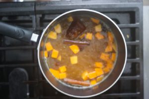 sauce boiling in pan