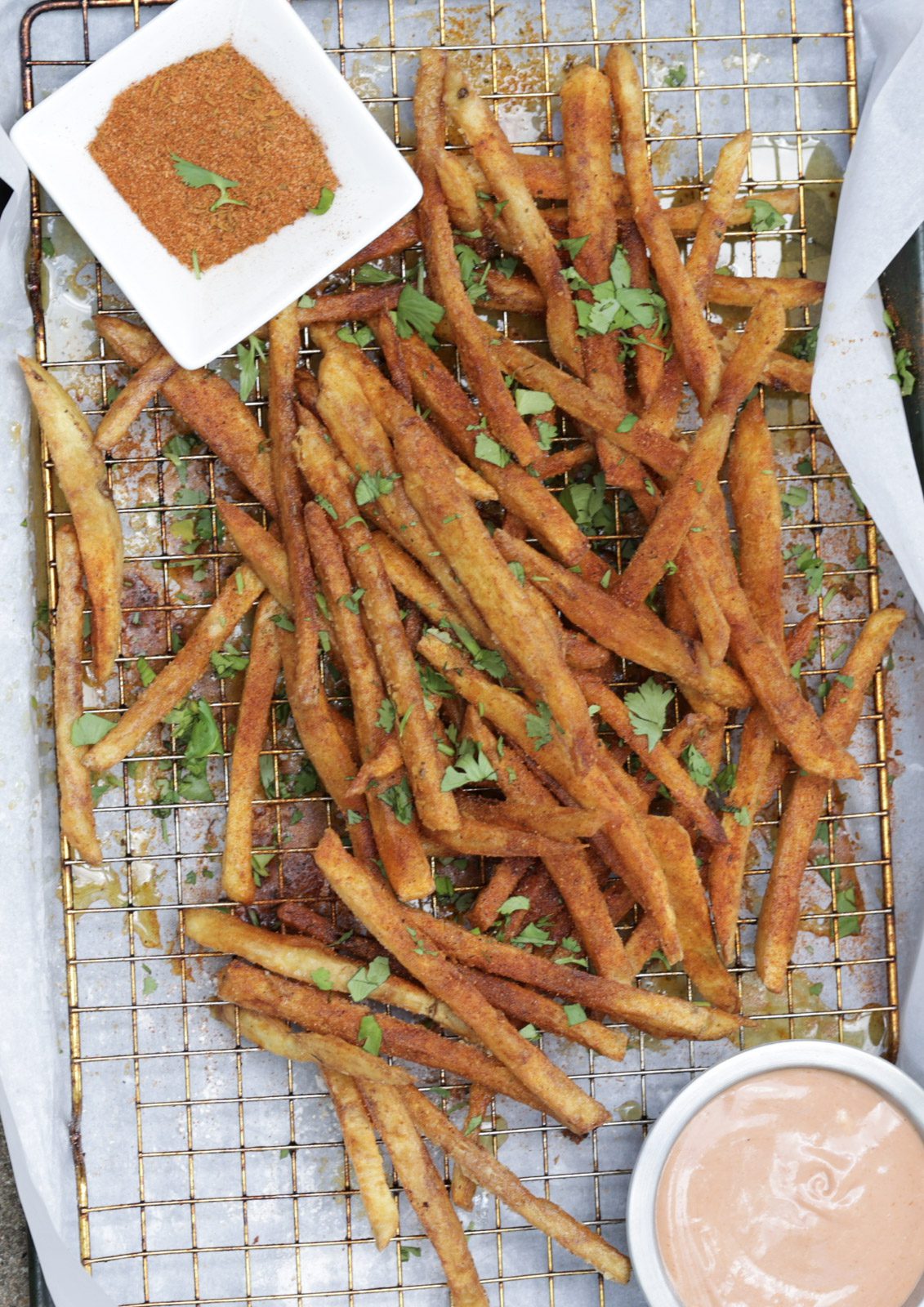 cajun fries on platter