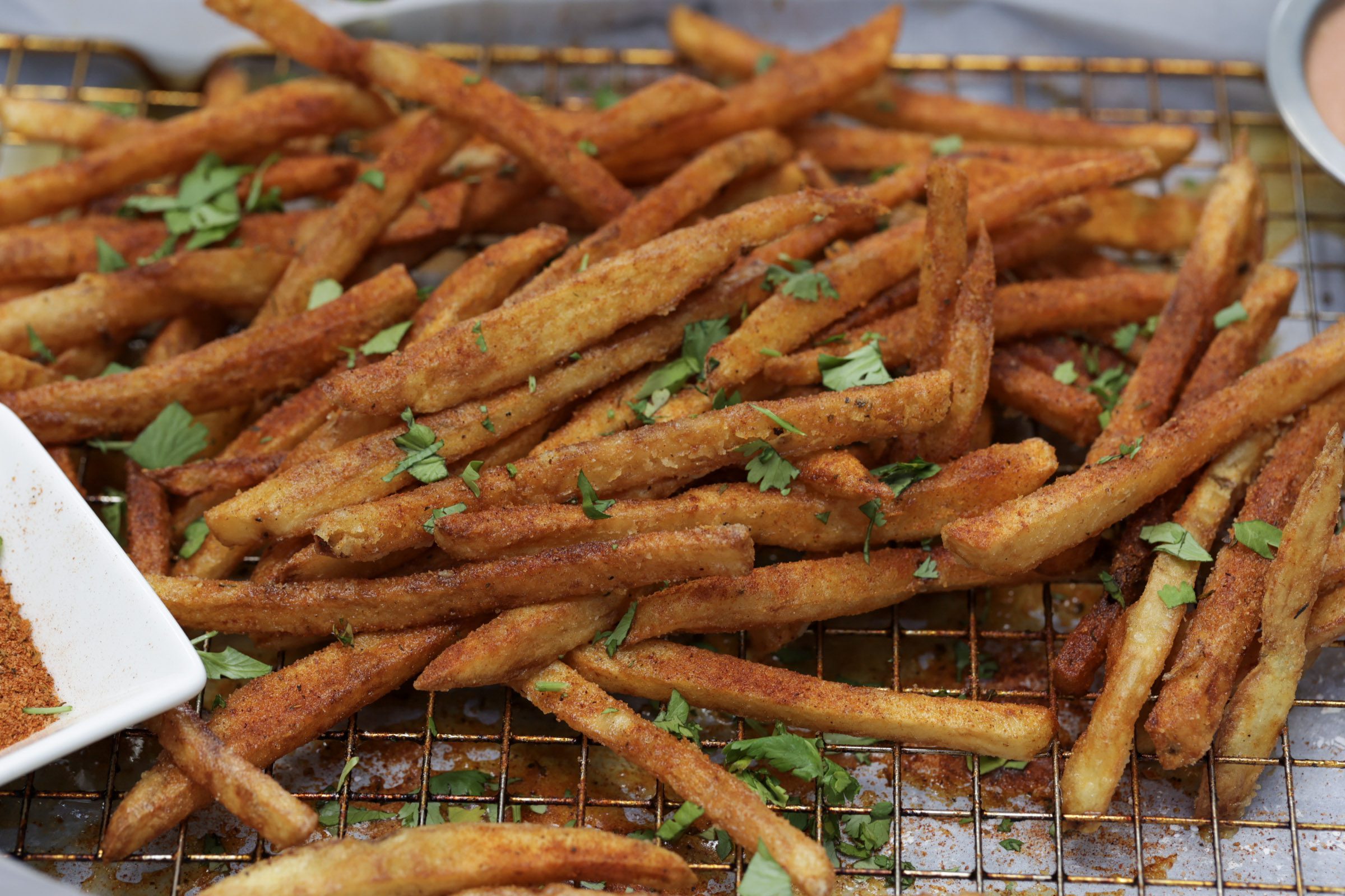 cajun fries on platter