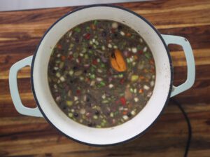 oxtail braise cooking in pot
