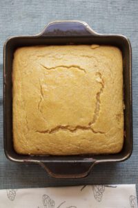 sweet potato cornbread in square pan