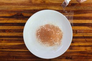 dredge mix on white plate