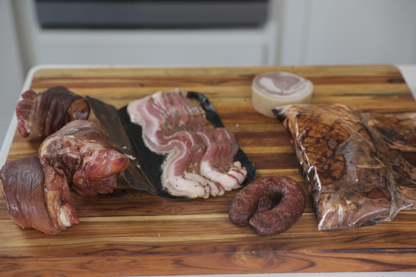 feijoada ingredients on cutting board