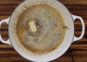 butter melting in pan